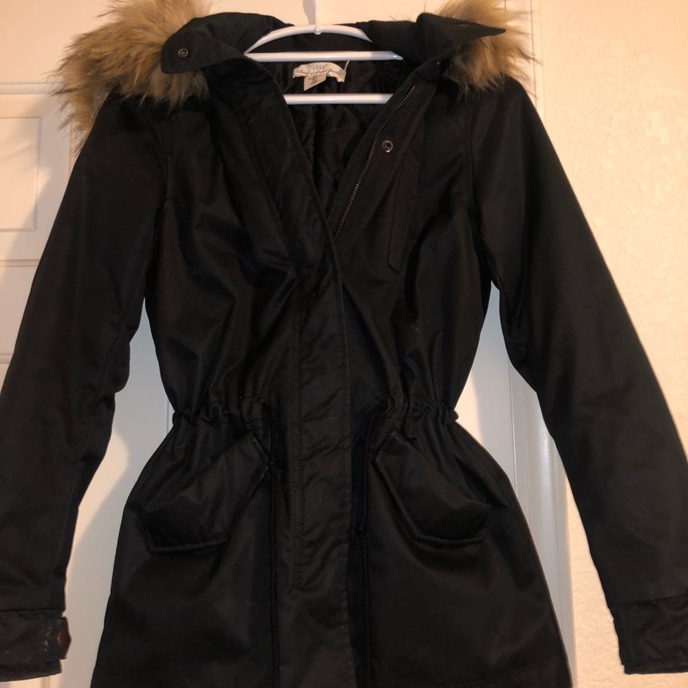 H&M winter parka with faux fur hood